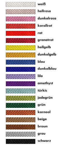 Naturperlseidenkarte 2 Meter mit einer verbundenen Nadel in vielen Farben und Stärken Grundpreis: 1,25 €-m